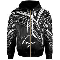 Tonga Zip Hoodie Cross Style Unisex Black - Polynesian Pride