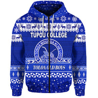Tupou College Toloa Old Boys Christmas Zip Hoodie Simple Style LT8 - Polynesian Pride