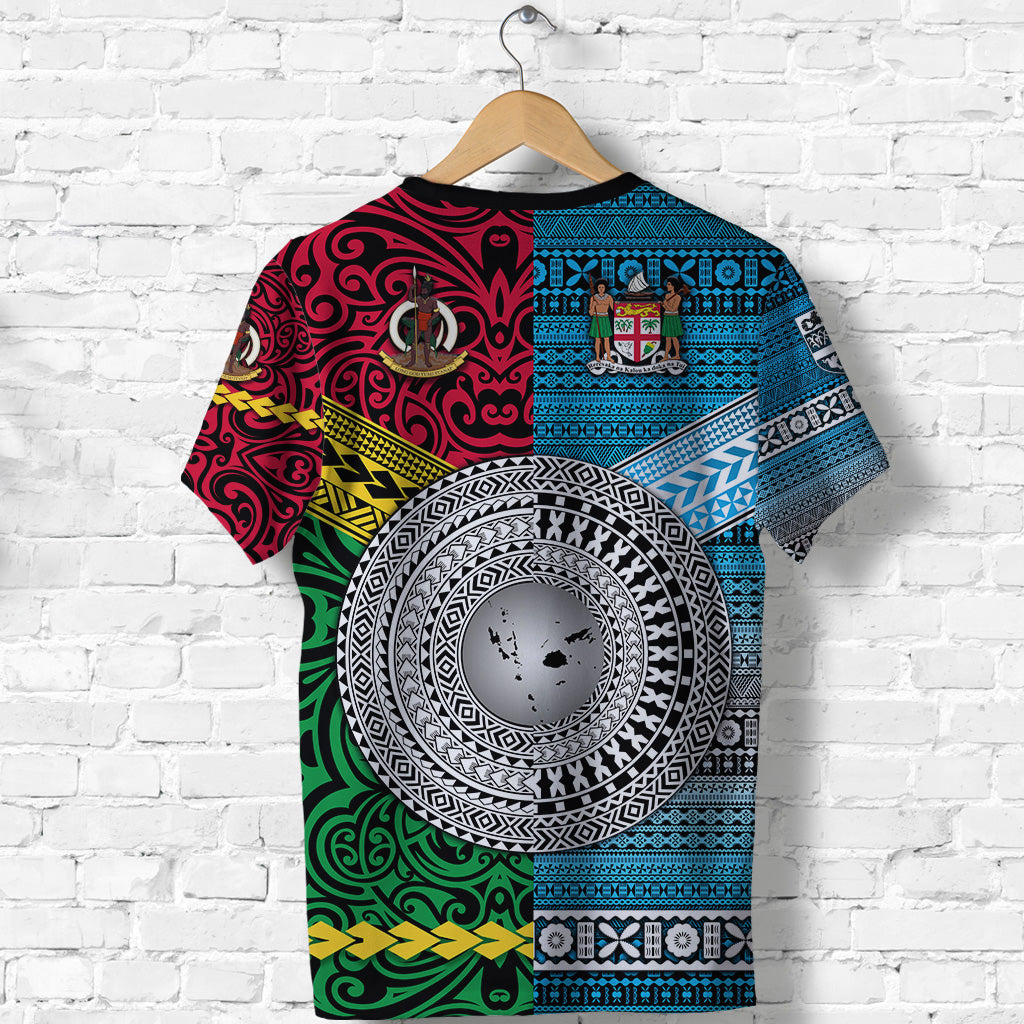 Vanuatu Fiji T Shirt Together Bright Color LT8 - Polynesian Pride