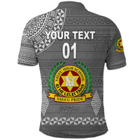 Custom Tonga Vavau High School Polo Shirt Simple Style Full Grey LT8 - Polynesian Pride