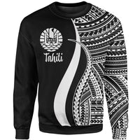 Tahiti Sweatshirt - White Polynesian Tentacle Tribal Pattern Unisex White - Polynesian Pride