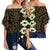 Hawaii Plumeria Polynesian Women's Off Shoulder Wrap Waist Top - Curtis Style - AH - Polynesian Pride