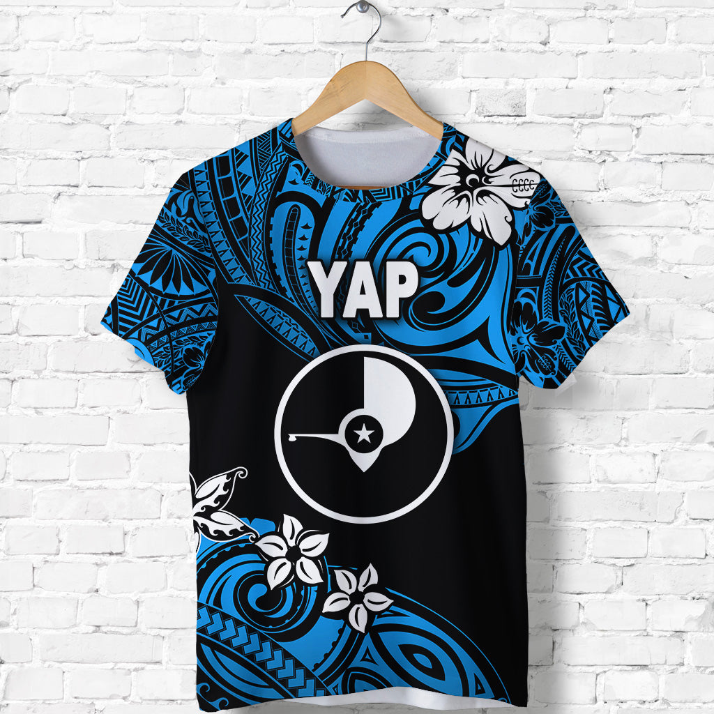 FSM Yap T Shirt Unique Vibes Blue LT8 - Polynesian Pride