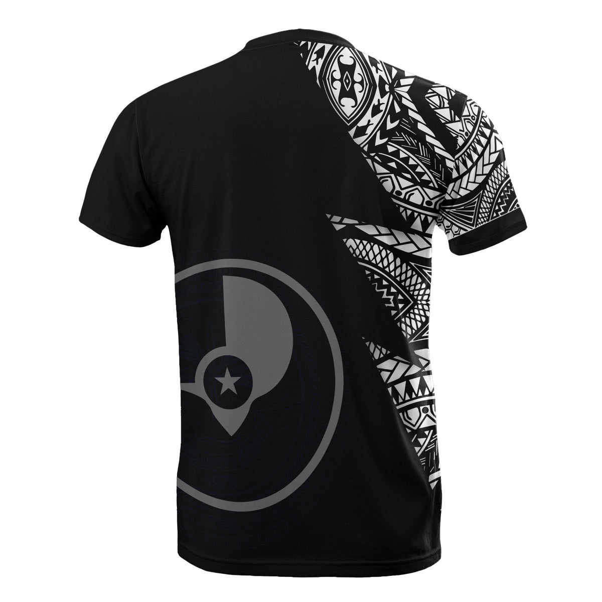 Yap Custom All Over T Shirt Yap Flag Micronesian Pattern - Polynesian Pride