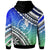 Yap Hoodie Palm Leaf Texture Blue Gradient - Polynesian Pride