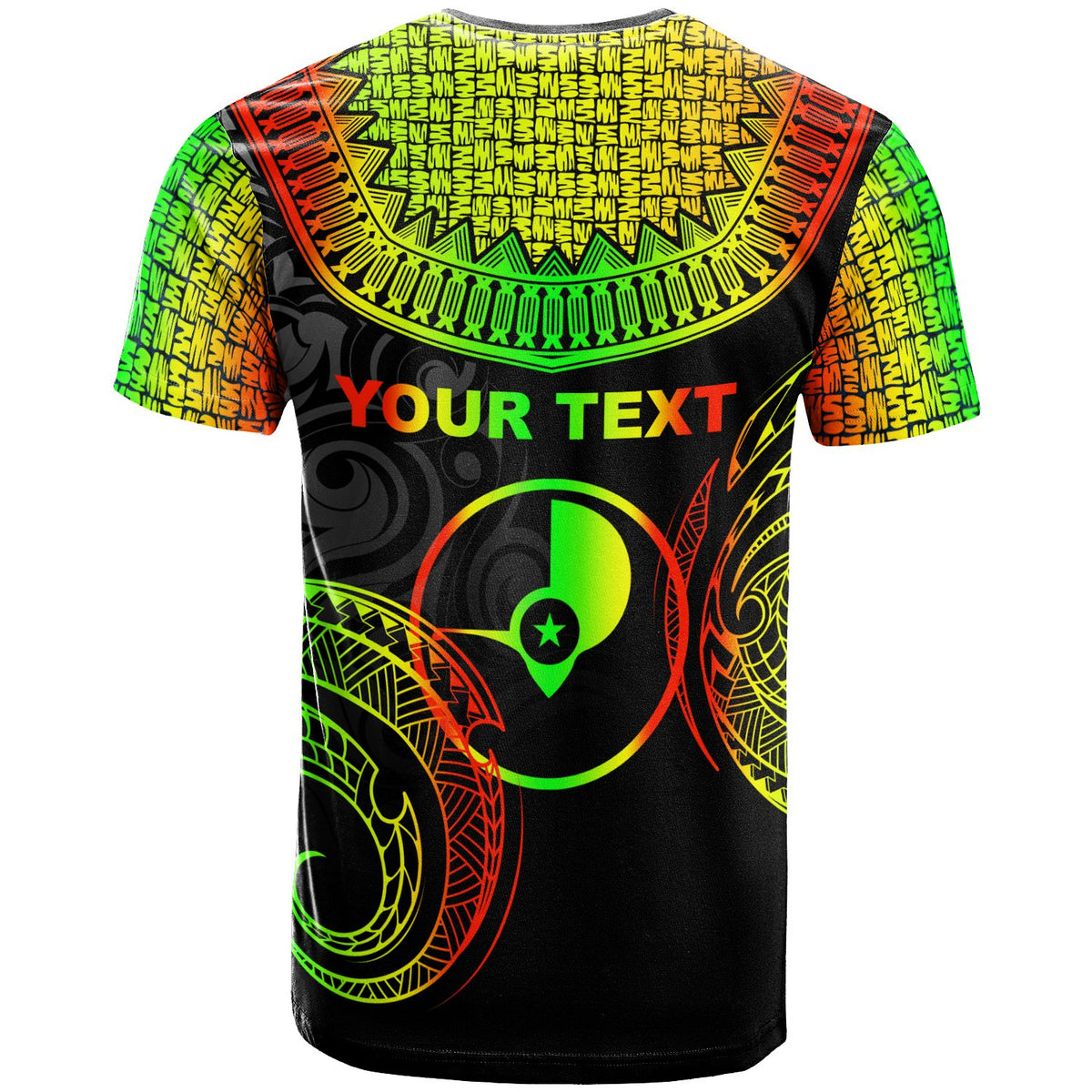 Yap Custom T Shirt Unique Serrated Texture Reggae - Polynesian Pride