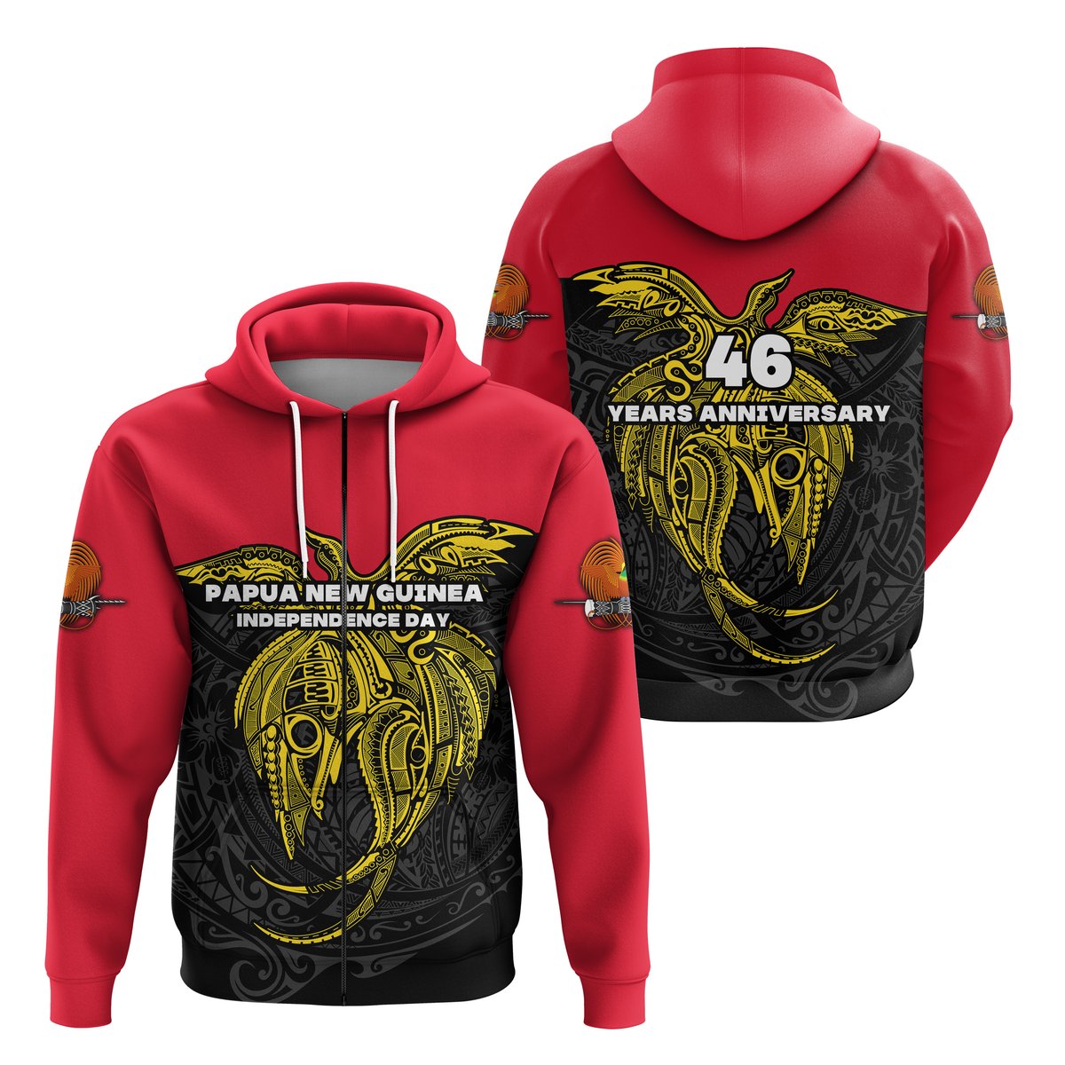 Papua New Guinea Zip Hoodie Independence Day Simple Style LT16 - Polynesian Pride